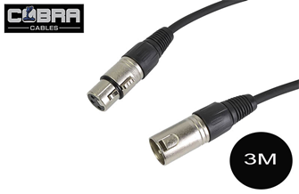 Mic Lead XLR Male to XLR Female Suits Balanced Mics - Choice of Cable Length